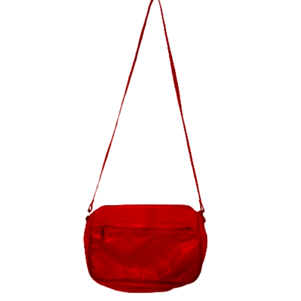 Samantha Scott Red Small Leather Crossbody Shoulder Purse Pocketbook - Picture 2 of 11